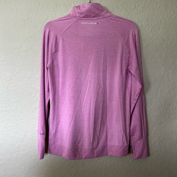 Salt Life Women's Light Pink/Purple Quarter-Zip Sweatshirt - Picture 2 of 4